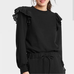 What Women Wear Puff sleeve sweater